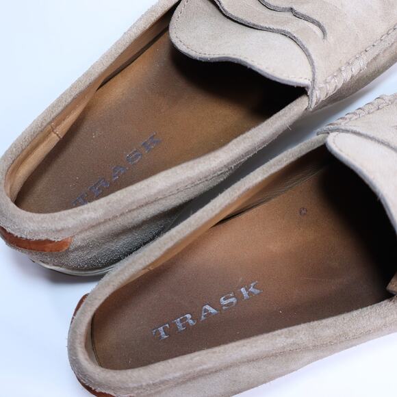 TRASK Sheldon Suede Penny Loafer Taupe Slip On Comfort Shoe Men\'s 12M main image 5